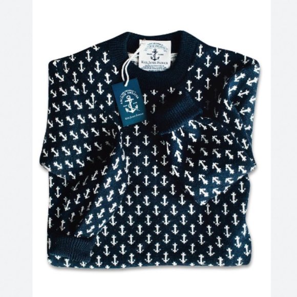 Kiel James Patrick, Welfleet Anchor Navy Sweater, New with Tags - Picture 1 of 4